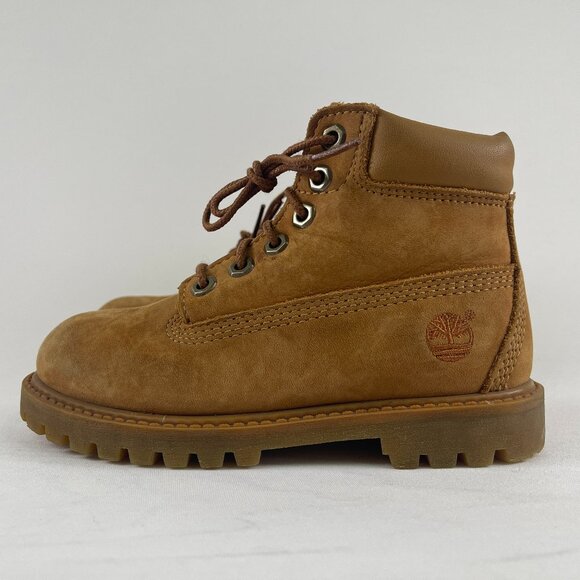 Timberland Toddler Kids Boots Tan Beige Leather Upper Boot Size 11M PRE-OWNED - Picture 1 of 11